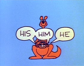 Screenshots from the 1975 Focus Design, Inc. cartoon Rufus Xavier Sarsaparilla