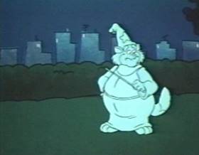 Screenshots from the 1975 Filmation cartoon Cupid The Cat