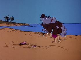 Screenshots from the 1975 DePatie Freleng cartoon Saltwater Tuffy