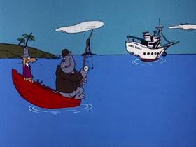 Screenshots from the 1975 DePatie Freleng cartoon Saltwater Tuffy