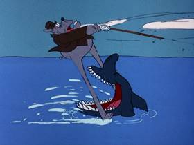 Screenshots from the 1975 DePatie Freleng cartoon Saltwater Tuffy