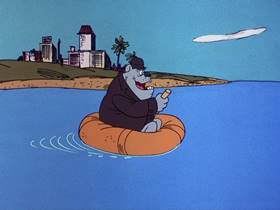 Screenshots from the 1975 DePatie Freleng cartoon Saltwater Tuffy