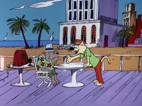 Screenshots from the 1975 DePatie Freleng cartoon Saltwater Tuffy