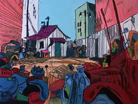 Screenshots from the 1975 DePatie Freleng cartoon M-O-N-E-Y Spells Love