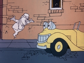 Screenshots from the 1975 DePatie Freleng cartoon Haunting Dog