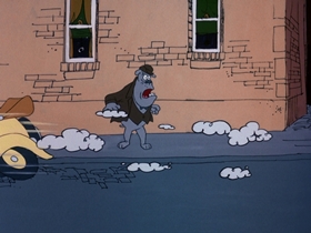 Screenshots from the 1975 DePatie Freleng cartoon Haunting Dog