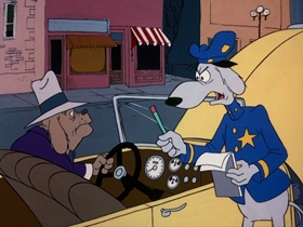 Screenshots from the 1975 DePatie Freleng cartoon Haunting Dog