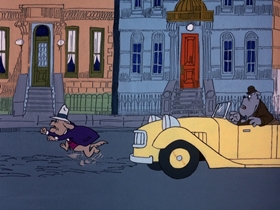 Screenshots from the 1975 DePatie Freleng cartoon Haunting Dog