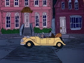 Screenshots from the 1975 DePatie Freleng cartoon Haunting Dog