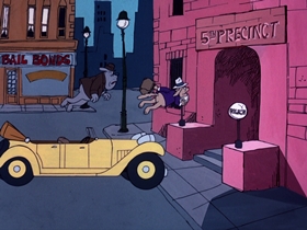 Screenshots from the 1975 DePatie Freleng cartoon Haunting Dog
