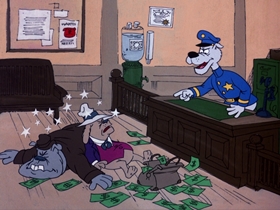 Screenshots from the 1975 DePatie Freleng cartoon Haunting Dog