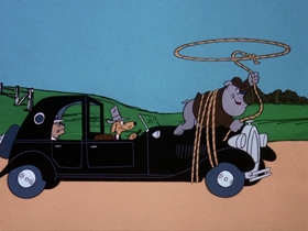 Screenshots from the 1975 DePatie Freleng cartoon From Nags to Riches