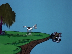 Screenshots from the 1975 DePatie Freleng cartoon From Nags to Riches