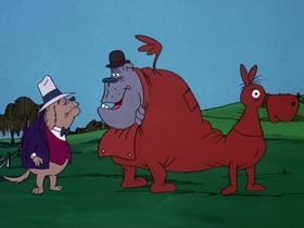 Screenshots from the 1975 DePatie Freleng cartoon From Nags to Riches