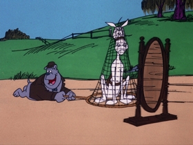 Screenshots from the 1975 DePatie Freleng cartoon From Nags to Riches