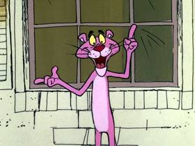 Screenshots from the 1975 DePatie Freleng cartoon Pink DaVinci