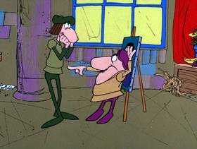 Screenshots from the 1975 DePatie Freleng cartoon Pink DaVinci
