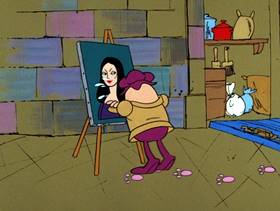 Screenshots from the 1975 DePatie Freleng cartoon Pink DaVinci