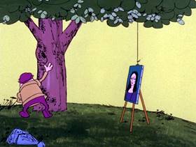 Screenshots from the 1975 DePatie Freleng cartoon Pink DaVinci