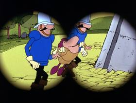 Screenshots from the 1975 DePatie Freleng cartoon Pink DaVinci