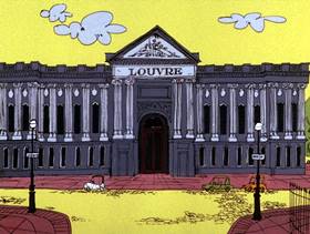 Screenshots from the 1975 DePatie Freleng cartoon Pink DaVinci