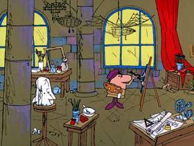 Screenshots from the 1975 DePatie Freleng cartoon Pink DaVinci