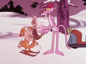 Screenshots from the 1975 DePatie Freleng cartoon Pink Streaker