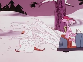Screenshots from the 1975 DePatie Freleng cartoon Pink Streaker