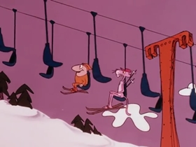 Screenshots from the 1975 DePatie Freleng cartoon Pink Streaker