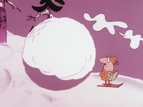 Screenshots from the 1975 DePatie Freleng cartoon Pink Streaker
