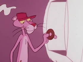 Screenshots from the 1975 DePatie Freleng cartoon Pink Streaker