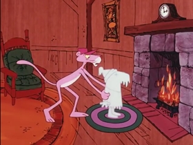 Screenshots from the 1975 DePatie Freleng cartoon Pink Streaker