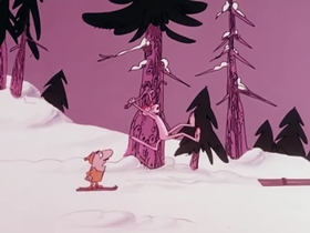 Screenshots from the 1975 DePatie Freleng cartoon Pink Streaker