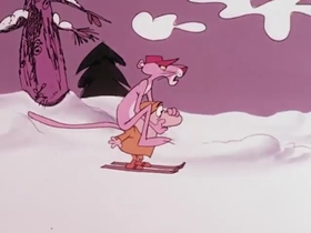 Screenshots from the 1975 DePatie Freleng cartoon Pink Streaker