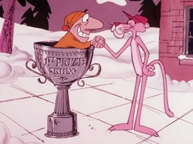 Screenshots from the 1975 DePatie Freleng cartoon Pink Streaker
