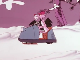 Screenshots from the 1975 DePatie Freleng cartoon Pink Streaker