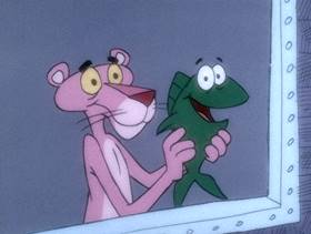 Screenshots from the 1975 DePatie Freleng cartoon Salmon Pink