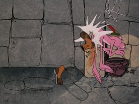 Screenshots from the 1975 DePatie Freleng cartoon Pink Plasma