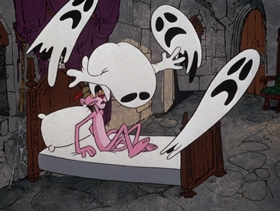 Screenshots from the 1975 DePatie Freleng cartoon Pink Plasma