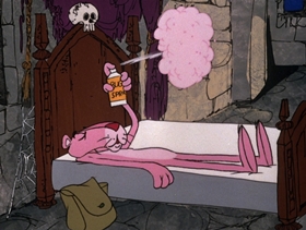Screenshots from the 1975 DePatie Freleng cartoon Pink Plasma