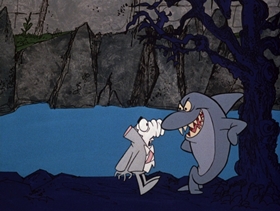 Screenshots from the 1975 DePatie Freleng cartoon Pink Plasma