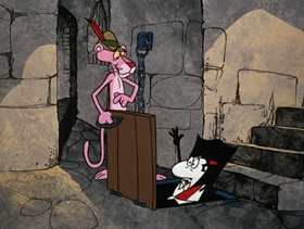 Screenshots from the 1975 DePatie Freleng cartoon Pink Plasma