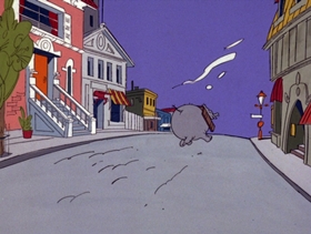 Screenshots from the 1975 DePatie Freleng cartoon Pink Elephant