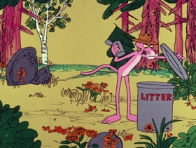 Screenshots from the 1975 DePatie Freleng cartoon Keep Our Forests Pink