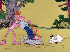 Screenshots from the 1975 DePatie Freleng cartoon Keep Our Forests Pink