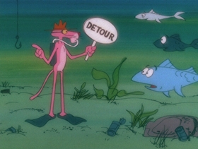 Screenshots from the 1975 DePatie Freleng cartoon Keep Our Forests Pink