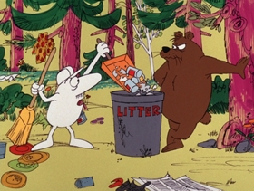 Screenshots from the 1975 DePatie Freleng cartoon Keep Our Forests Pink