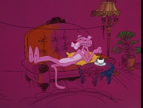 Screenshots from the 1975 DePatie Freleng cartoon Pink Campaign