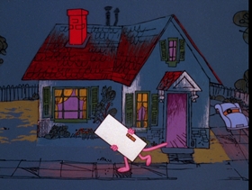 Screenshots from the 1975 DePatie Freleng cartoon Pink Campaign