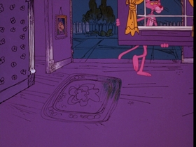 Screenshots from the 1975 DePatie Freleng cartoon Pink Campaign
